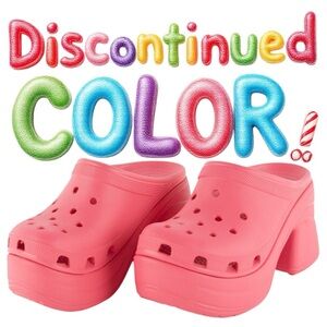 🔥NWT 🔥 CROCS Siren Clogs PLATFORM High Heeled RARE COLOR Hyper Pink 2085476VZ